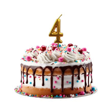 Golden Birthday Cake Age Topper Candle