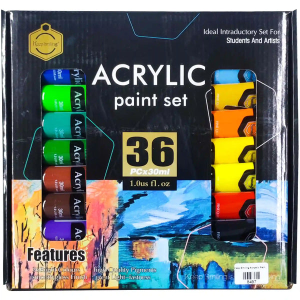 Keep Smiling Acrylic Paint Set 36Pcs x30ml