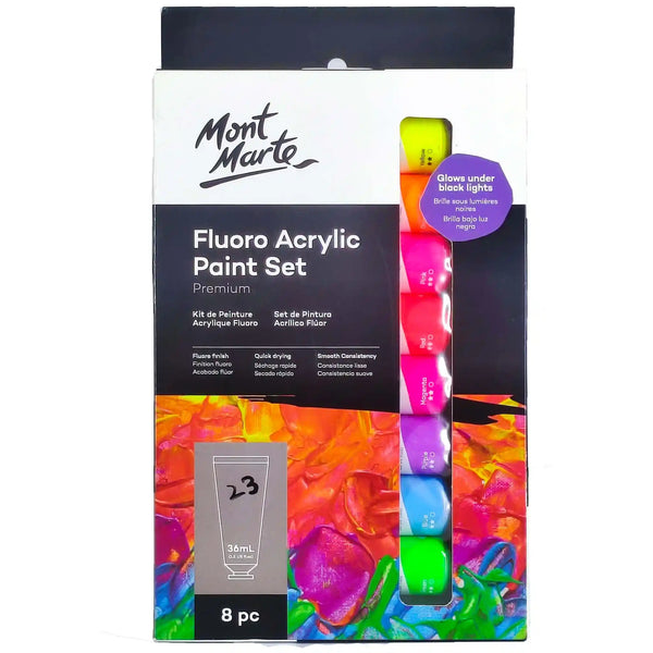 Mont Marte Flouro Acrylic Paint Set - Saleemi Book Depot