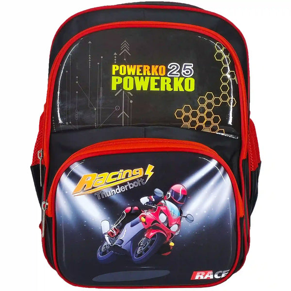 Racing Bike Printed School Bag