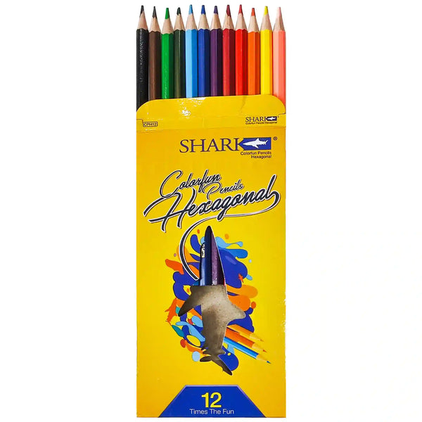 Shark 12 Colour Pencil Full Card CPH12 Pack