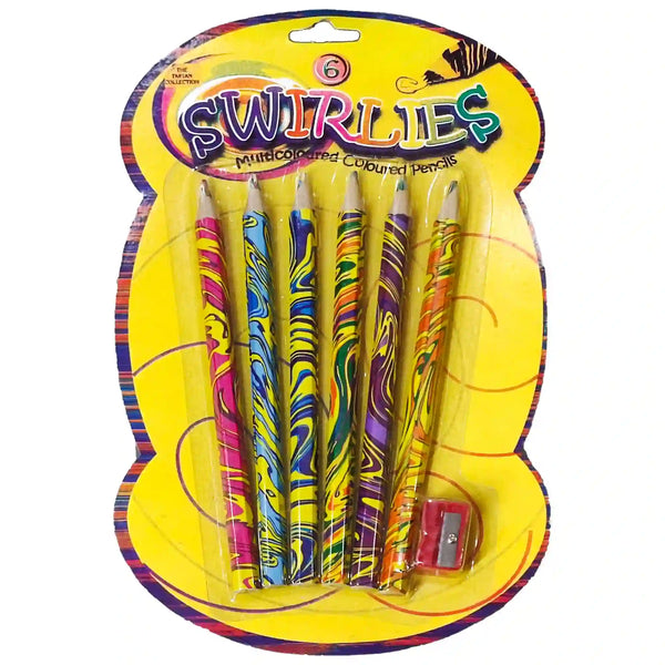 Swirlies Rainbow Colour Pencils 6pcs