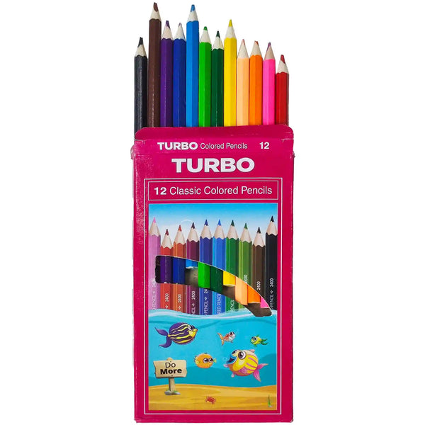 Turbo 12 Colour Pencil Full Card 2400