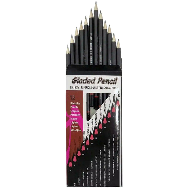 USLON Black LED Pencills Art No.AD050 12pcs Box